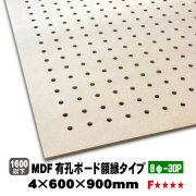 MDF有孔ボード額縁タイプ（8φ-30P）4mm×600mm×900mm