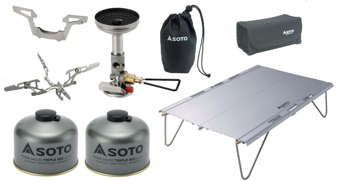 ソト SOTO【数量限定】マイクロレギュレーターストーブ WMトライフレックスセット SOD-311GS ＆パワーガス250TM 2缶＆フィールドカイトST-632（専用ハードケース付）