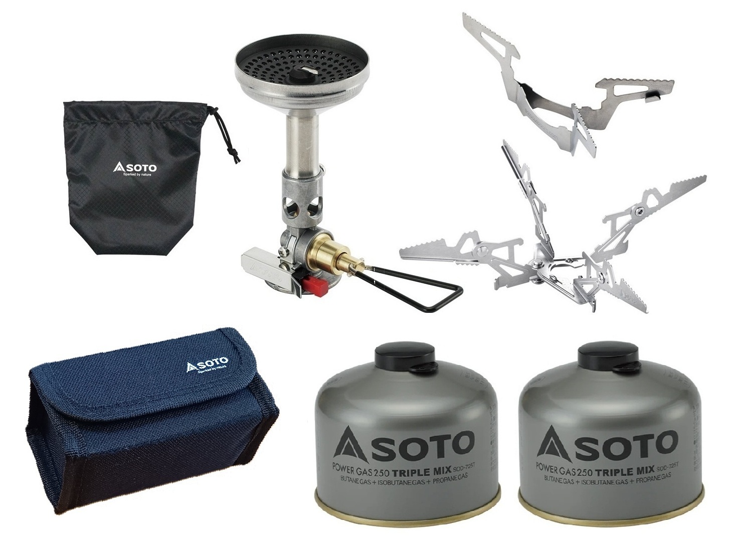 ソト SOTO【数量限定】マイクロレギュレーターストーブ ウインドマスター トライフレックスセットSOD-311GS ＆パワーガスTM SOD-725T 2缶（専用ハードケース付）