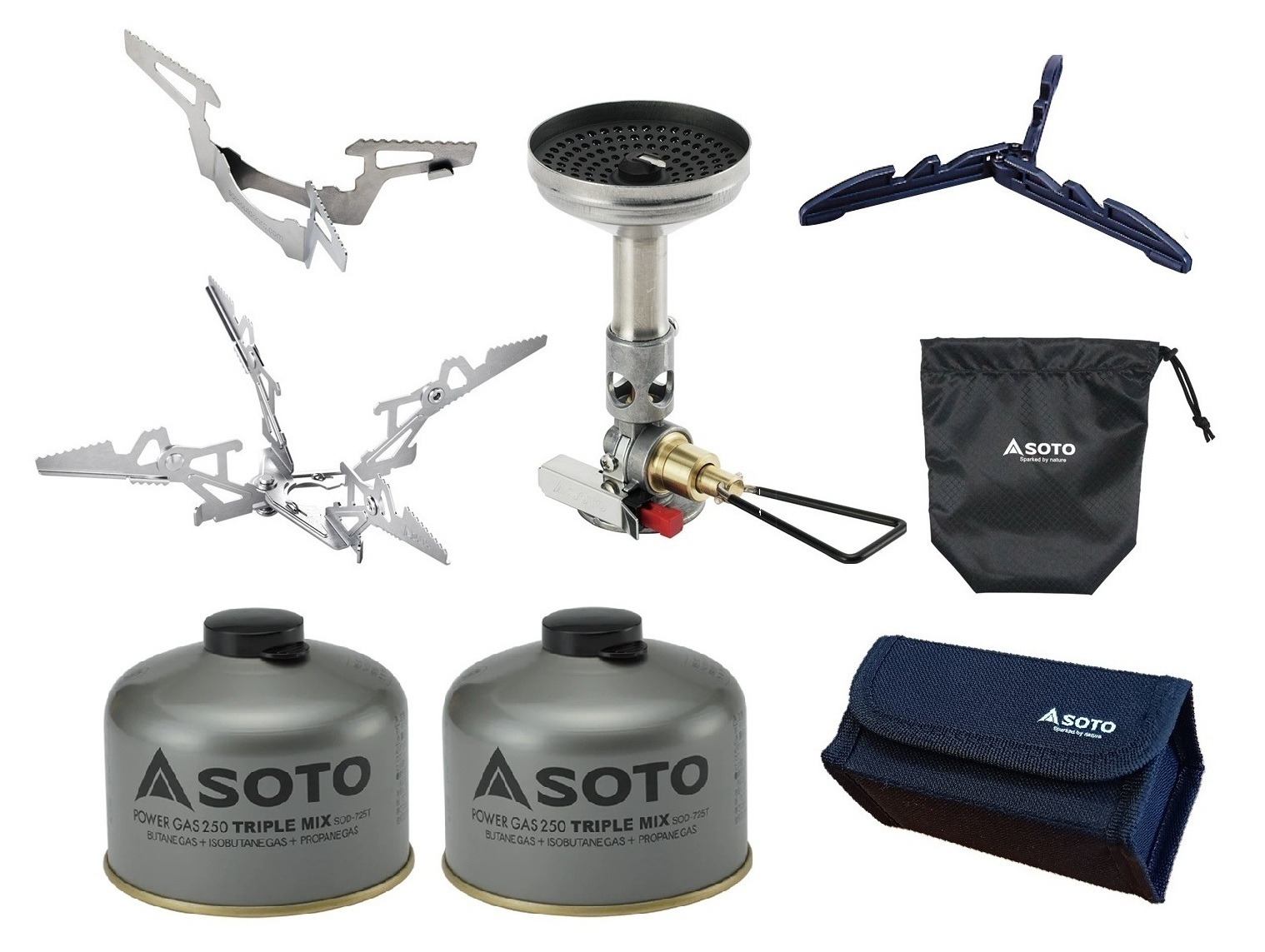 ソト SOTO【数量限定】マイクロレギュレーターストーブ ウインドマスタートライフレックスセットSOD-311GS ＆パワーガス250TM 2缶＆スタビライザ-ST-411（専用ハードケース付）