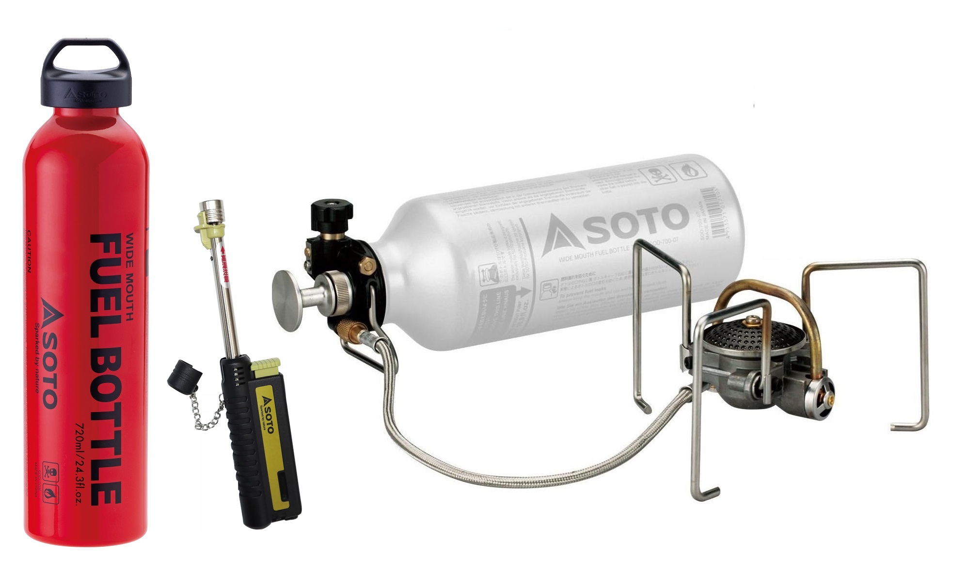ソト　SOTO MUKAストーブ SOD-371＆2023New広口ボトルCRL 720ml SOD-703L＆点火用スライドガストーチ ST-480C
