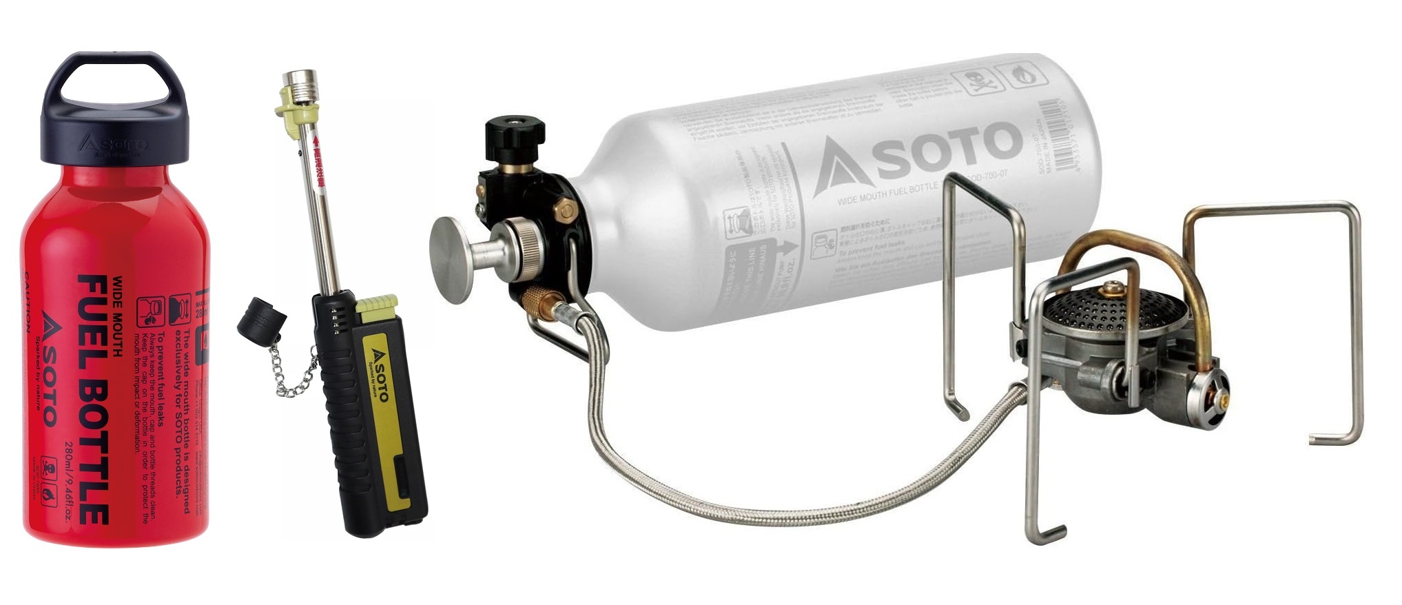 ソト　SOTO MUKAストーブ SOD-371＆2023New広口ボトルCRS 280ml SOD-703S＆点火用スライドガストーチ ST-480C