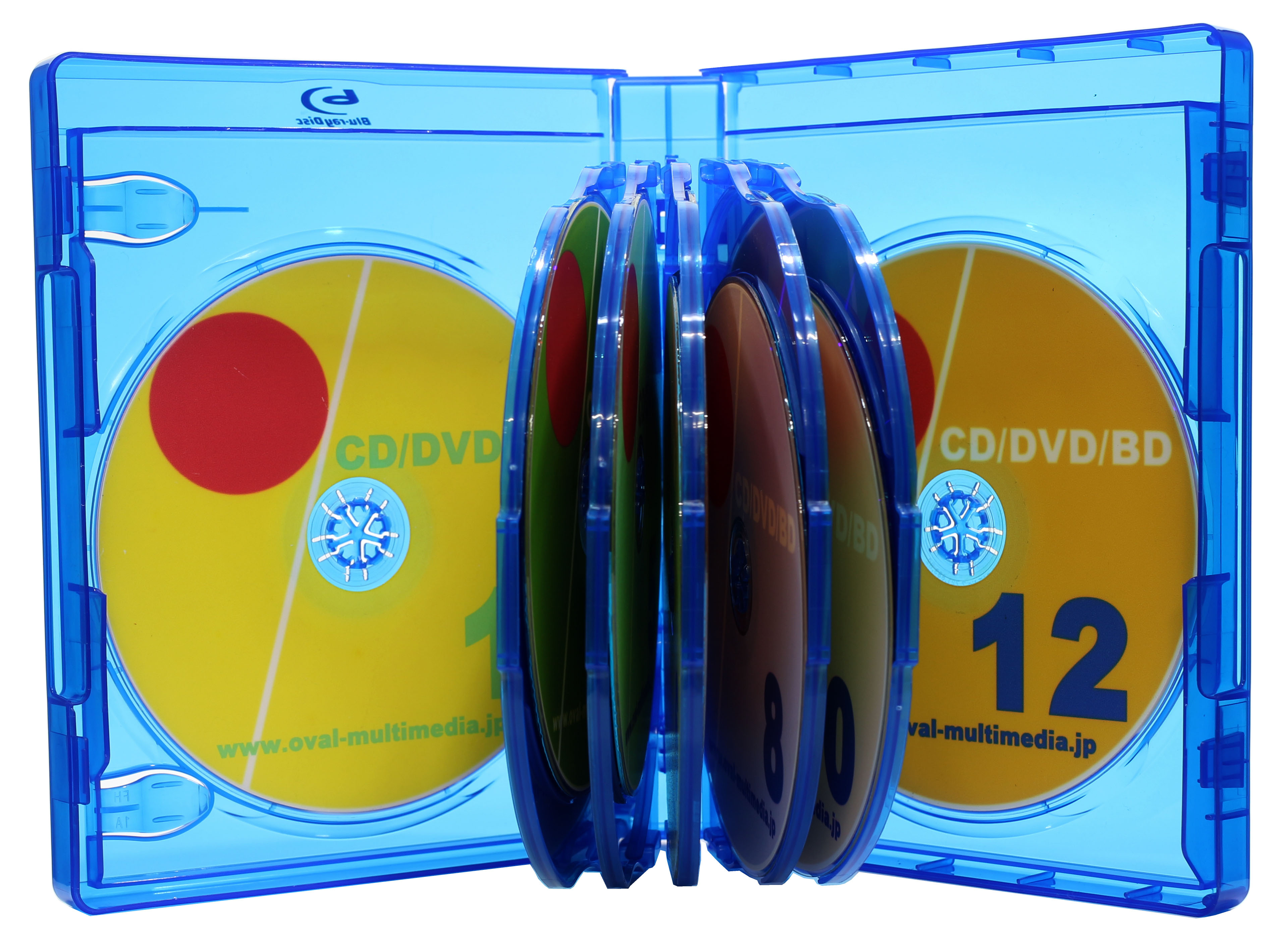 ブルーレイケース 12枚収納 27mm厚 ロゴ有 ブルーレイ専用ケース 2個　オーバルマルチメディア(OvalMultimedia)