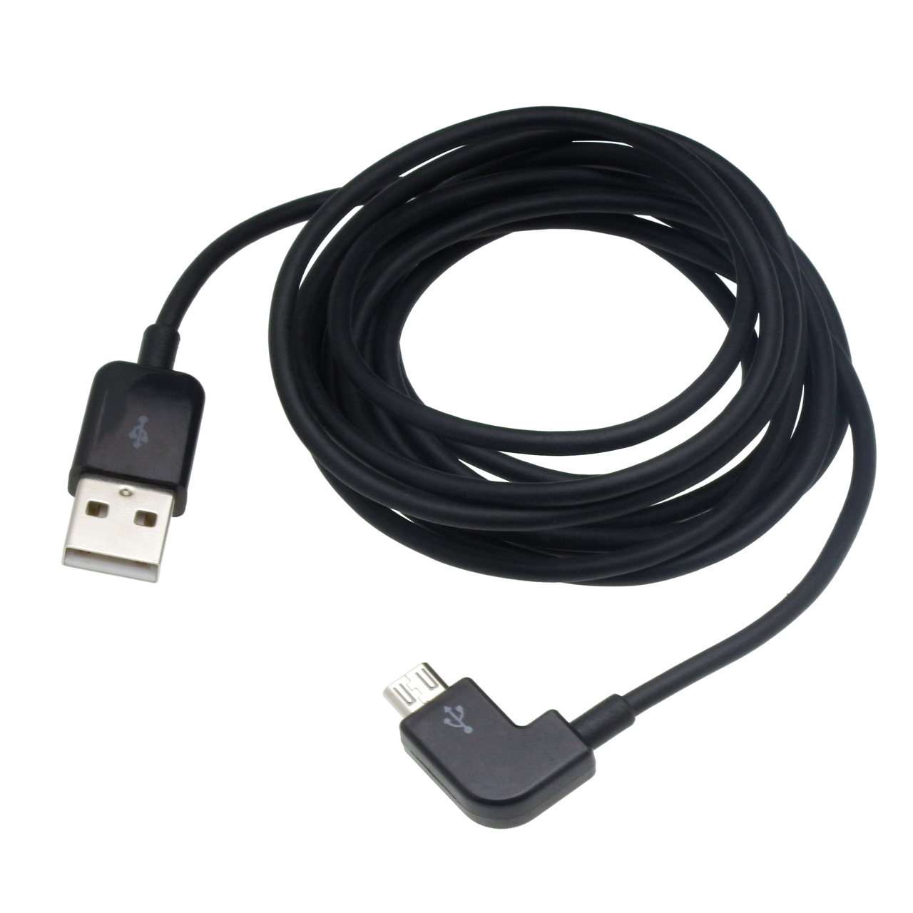 L型microUSBケーブル2mブラック