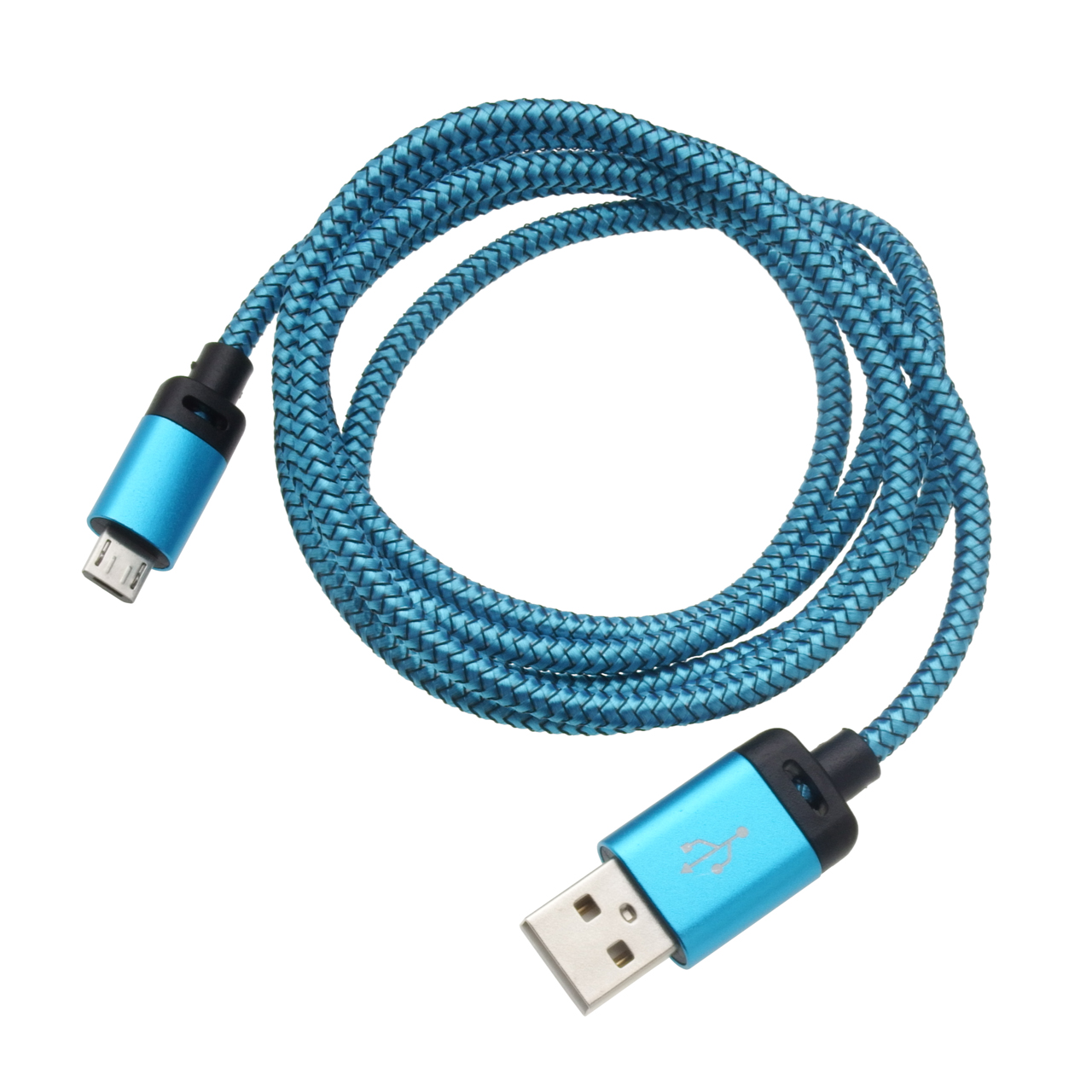クイックチャージ対応microUSBケーブルブルー1.2m