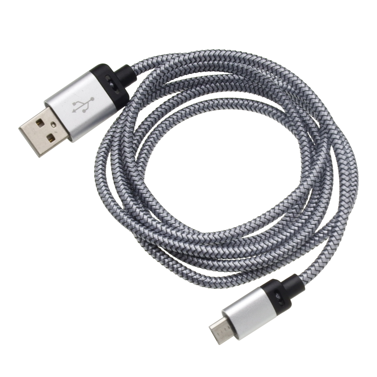 クイックチャージ対応microUSBケーブルシルバー1.2m