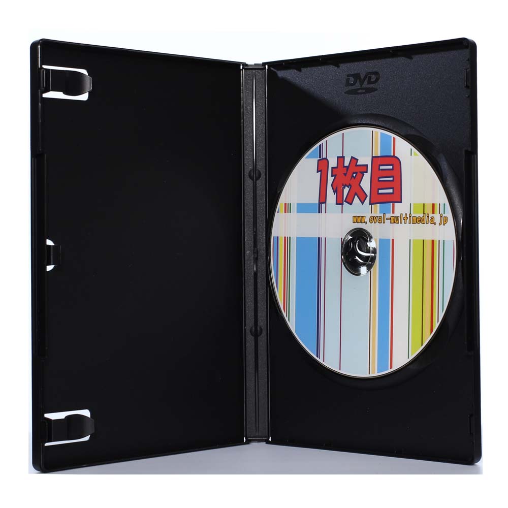 DVDケース 日本製シリーズ 15mm厚1枚収納トールケース DVDロゴ有 ブラック 50個 オーバルマルチメディア(OvalMultimedia)