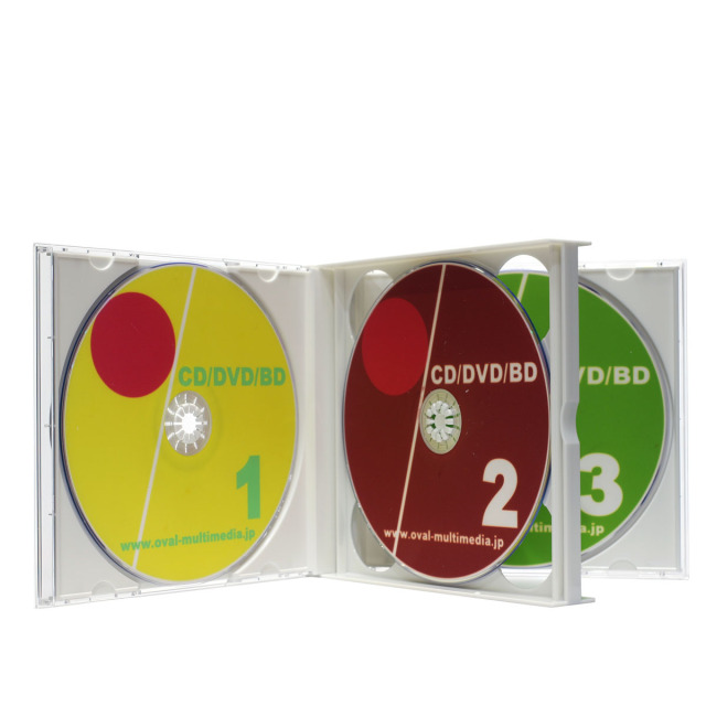 日本製に変更しましたPS24mm厚ジュエルケース 3枚収納マルチメディアケース ホワイト 1個