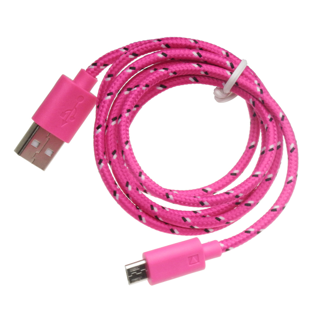 microUSBネットケーブル1mマゼンタ