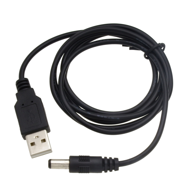 USB丸ピン電源ケーブル5.5x2.1mm100cm