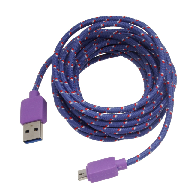 microUSB3.0ネットケーブル3mパープル