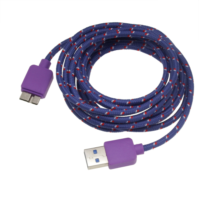 microUSB3.0ネットケーブル2mパープル