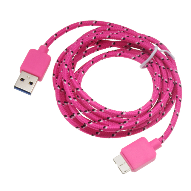 microUSB3.0ネットケーブル2mピンク