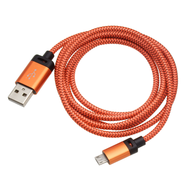 クイックチャージ対応microUSBケーブルオレンジ1.2m