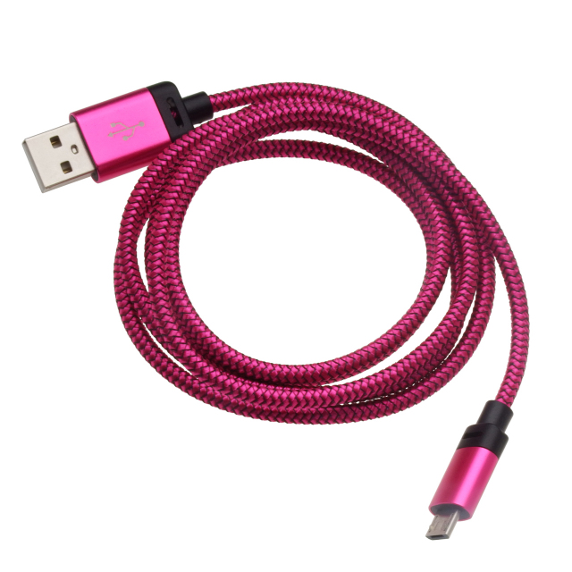 クイックチャージ対応microUSBケーブルマゼンタ1.2m