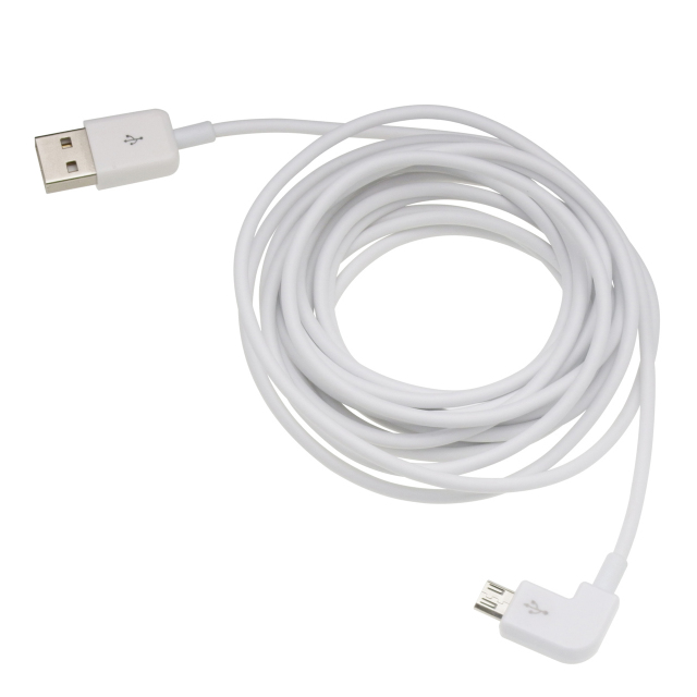 両面使える L型microUSB ホワイト3m