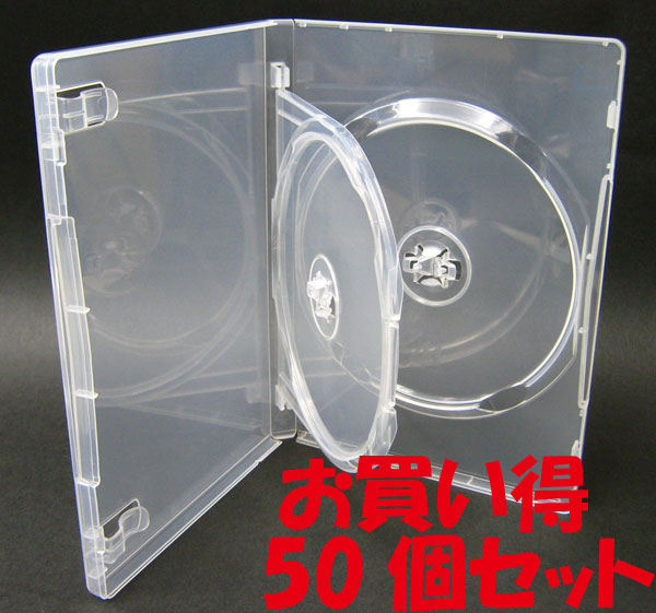 標準サイズ/15mm厚に2枚収納/フリップタイプMロックトールケース クリア 50個