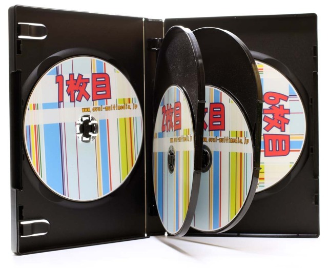 DVDケース 22mm厚6枚収納トールケース ブラック 1個　ロゴ無し /オーバルマルチメディア シボ有 ブルーレイケースとしても適します