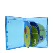 22mm厚に5枚のブルーレイディスクを収納/22mm厚5枚収納ブルーレイケースクリアブルー 1個 Blu-rayDiscロゴ有