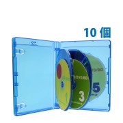 22mm厚に5枚のブルーレイディスクを収納/22mm厚5枚収納ブルーレイケースクリアブルー 10個 Blu-rayDiscロゴ有