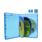 22mm厚に5枚のブルーレイディスクを収納/22mm厚5枚収納ブルーレイケースクリアブルー 68個 Blu-rayDiscロゴ有