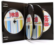 4月下旬頃入荷予定/ご予約受付中/DVDケース 22mm厚6枚収納トールケース ブラック 1個　ロゴ無し /オーバルマルチメディア シボ有 ブルーレイケースとしても適します