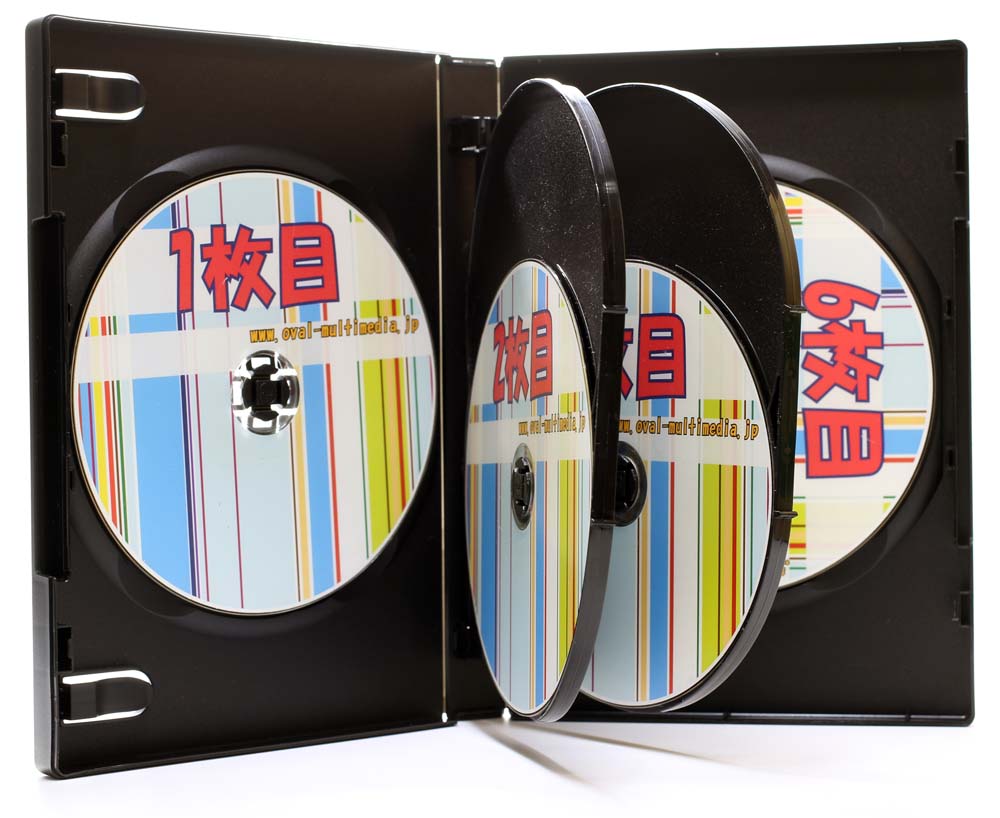 DVDケース 22mm厚6枚収納トールケース ブラック 68個　ロゴ無し /オーバルマルチメディア シボ有 ブルーレイケースとしても適します