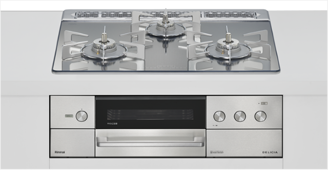 【数量限定特価 取付工事対応】 RHS31W38M13RNSTW リンナイ ビルトインコンロ デリシア 操作部液晶付きタイプ・プラチナミラーガラス60cmトップ ザ・ココットラウンド付属 オーブン接続可能
