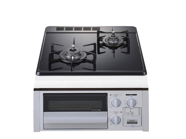 【当店の工事利用者限定】N2G24KSPSSV ノーリツ ビルトインコンロ コンパクトタイプ 2口バーナー トップ幅45cmタイプ ブラックガラストップ シルバー前面パネル ホーローごとく 無水片面焼グリル