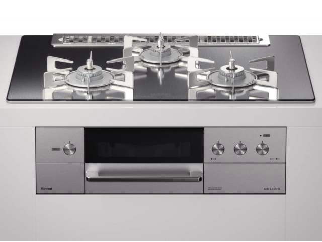 【数量限定特価 取付工事対応】 RHS72W38M13RNSTW リンナイ ビルトインコンロ デリシア 操作部液晶付きタイプ・プラチナミラーガラス75cmトップ ザ・ココットラウンド付属 オーブン接続不可