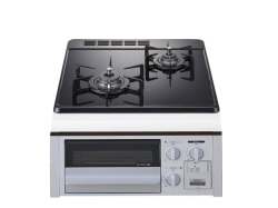 【当店の工事利用者限定】N2G24KSPSSV ノーリツ ビルトインコンロ コンパクトタイプ 2口バーナー トップ幅45cmタイプ ブラックガラストップ シルバー前面パネル ホーローごとく 無水片面焼グリル