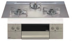 【取付工事対応】N3WU4PWASKSTESC ノーリツビルトインコンロ  オルシェ　シルバーミラーガラストップ ７５センチ幅 ロティプレート付属
