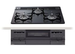 【取付工事対応】PD-743W-60GZ パロマビルトインコンロ ブリリオ トップ幅60cmタイプ マッティ―ブラッククリアガラス
