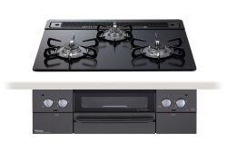【取付工事対応】PD-829W-60GZ パロマビルトインコンロ ウィズナ(WITHNA) ブラックライン トップ幅60cm マッティーブラッククリアガラス