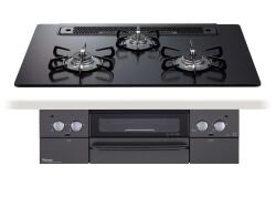 【取付工事対応】PD-829W-75GZ パロマビルトインコンロ ウィズナ(WITHNA) ブラックライン トップ幅75cm マッティーブラッククリアガラス