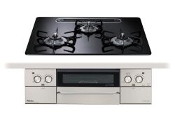 【取付工事対応】PD-893WS-U60CK パロマビルトインコンロ フェイシスグランド トップ幅60cmタイプ クリアパールブラック ハイパーガラスコート