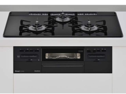 【取付工事対応】RS71W36T1RBWリンナイ 「センス」　トップ幅75cmタイプ シアーブラックガラストップ ブラック前面パネル