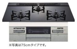 【当店の工事利用者限定】 N3WV7RWAP1SIEC レンジフード連動 ノーリツ ビルトインコンロ ミッケ ブラックガラストップ 75センチ