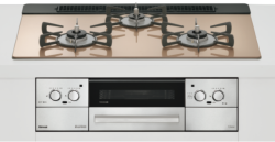 【取付工事対応】リンナイ リッセコンロ RHS71W42J2RSTW スモーキーピンクガラストップ 幅75cmタイプ