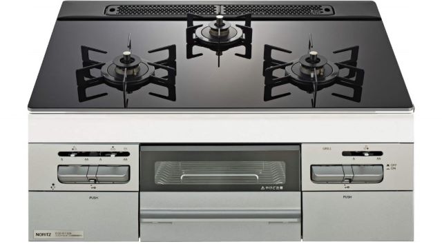 【当店の工事利用者限定】 N3WV6RWAP1SIEC レンジフード連動 ノーリツ ビルトインコンロ ミッケ ブラックガラストップ 60センチ