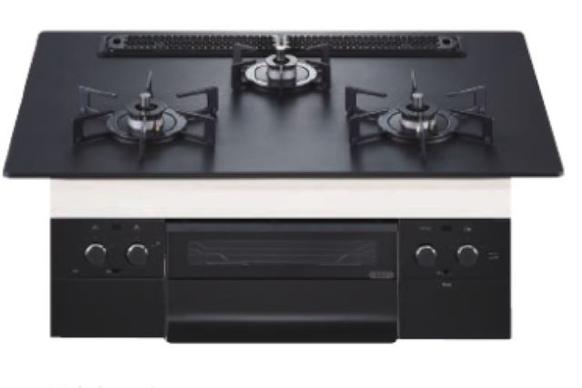 【当店の工事利用者限定】N3WU3PWAAFBAEC ノーリツビルトインコンロ  ラックリーナ プラチナブラックアルミトップ 60センチ幅 ロティプレート付属