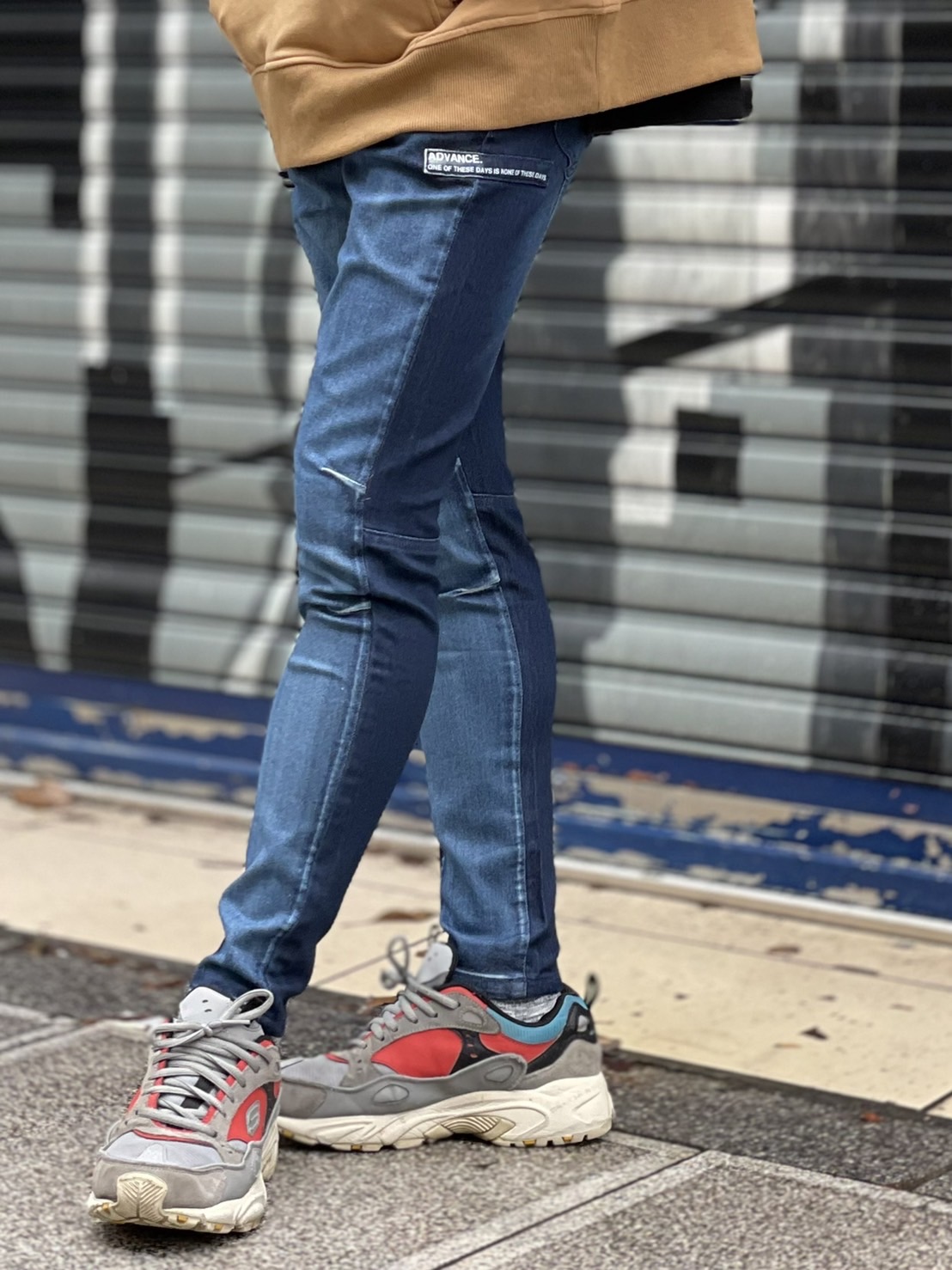 COOKJEANS クックジーンズ 2トーン スキニー デニム パンツ (Unisex/ユニセックス)