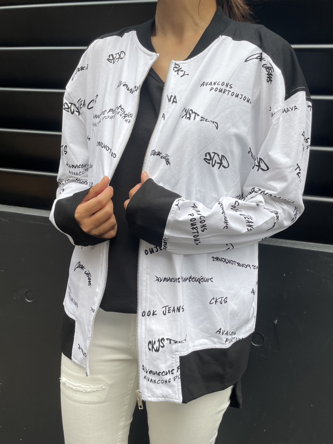 COOKJEANS クックジーンズ CJロゴ プリント MA1(Unisex/ユニセックス)