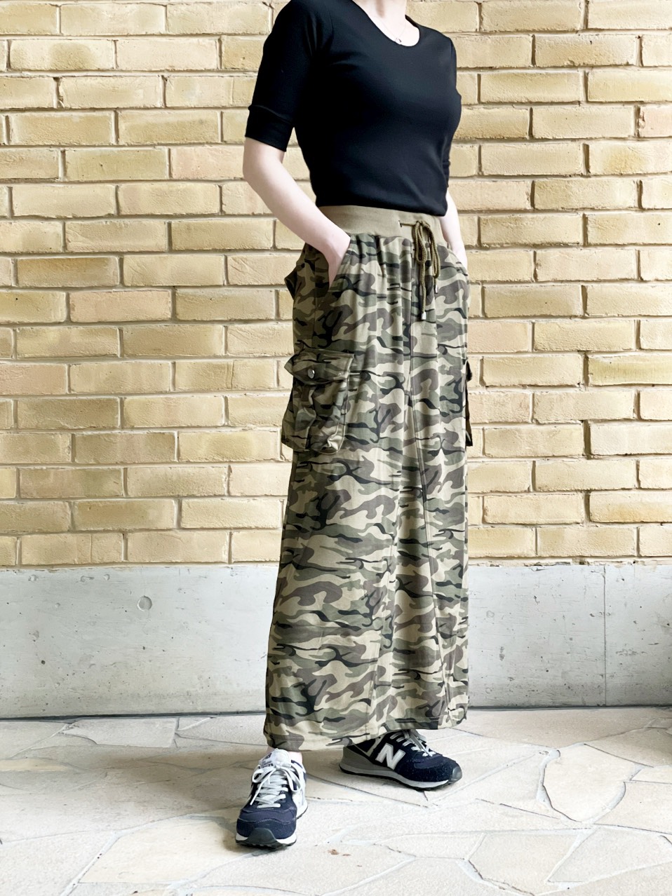 【再入荷】カーゴ フレアー ロング スカート (Lady's/レディース)