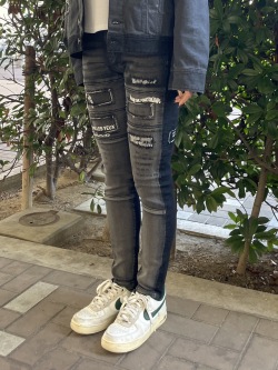 COOK JEANS クックジーンズ 2トーン メッセージ スキニー パンツ(Unisex/ユニセックス)