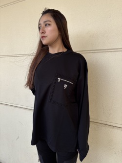 COOKJEANS クックジーンズ CKJS 胸ジップ クルー 長袖ロンT(Unisex/ユニセックス)