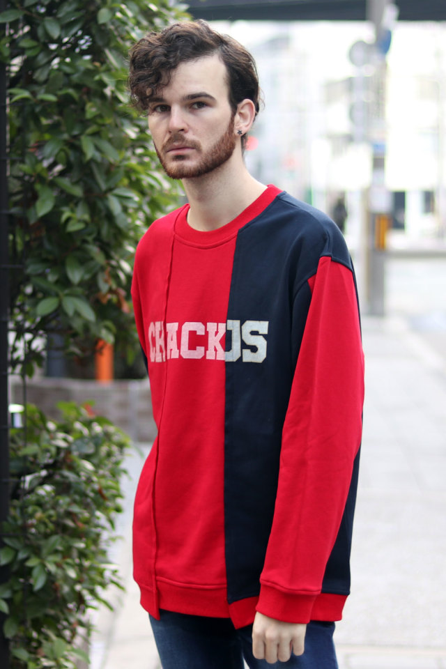 COOKJEANS バイカラー 切り替え スウェット カットソー (unisex/ユニセックス)