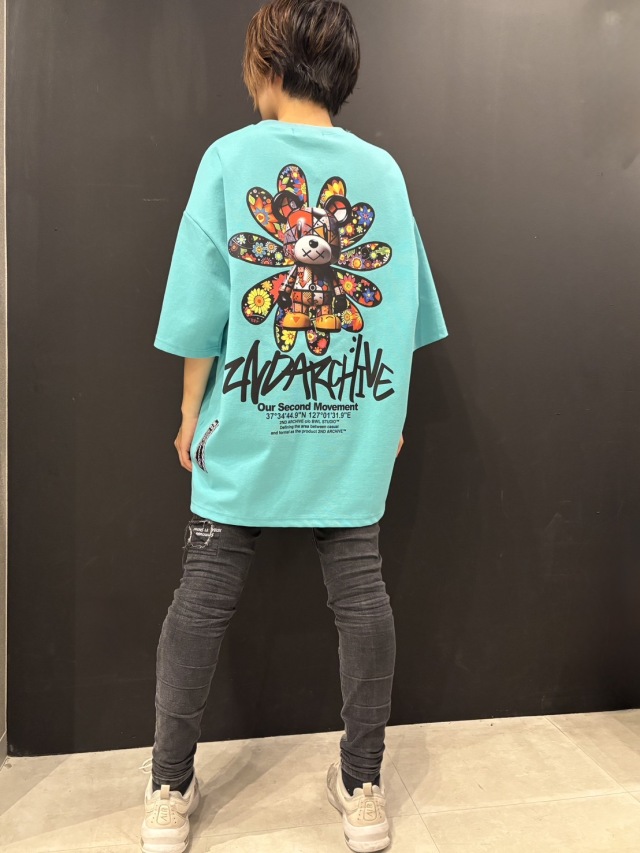 2ND ARCHIVE】フラワーベアー 半袖Tシャツ(Unisex/ユニセックス)