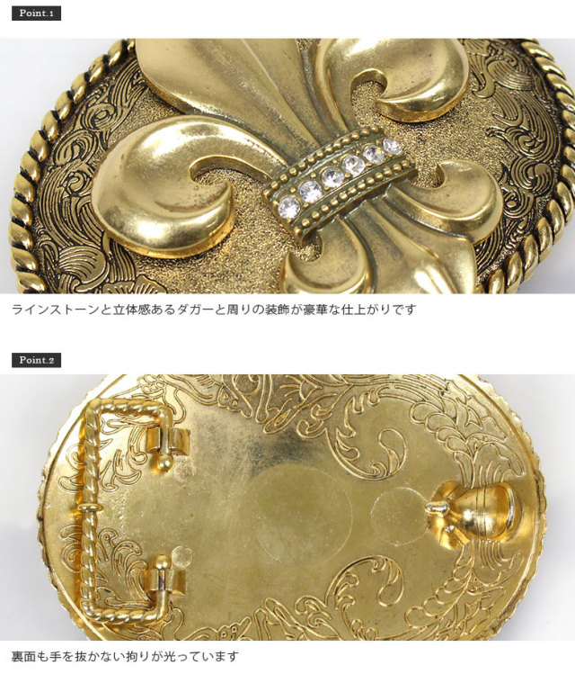 GOLDEN  装飾ハックルヘルト GWA00698A000770 55357 MASTER & CO】ブライドルレザーベルト / GOLDバックル / 24mm
