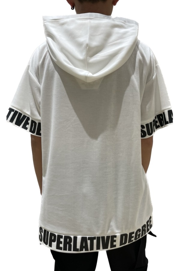 袖裾 ロゴ 半袖パーカー (Unisex/ユニセックス)